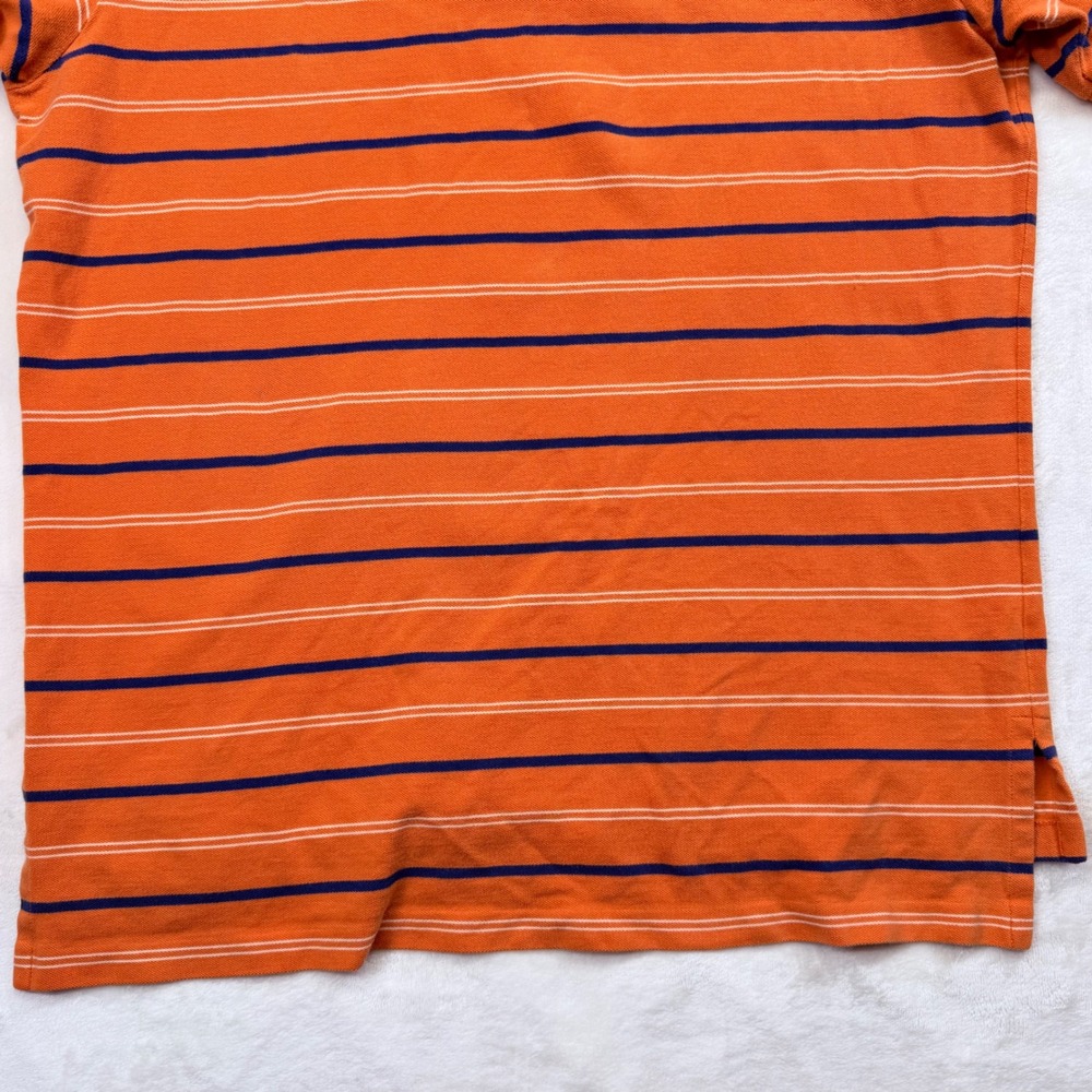Polo Ralph Lauren Mens XXL Orange Striped Short Sleeve Cotton Pique Polo Shirt - Picture 9 of 14